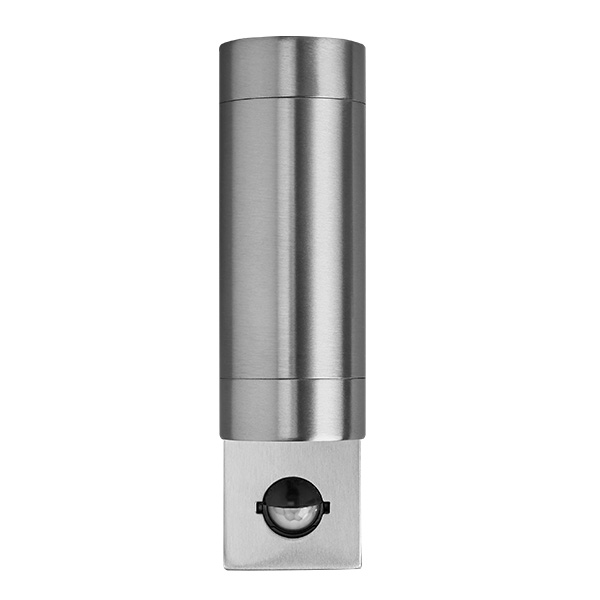 Luna GU10 IP44 Stainless Steel Fixed Up/Down Wall Light with PIR